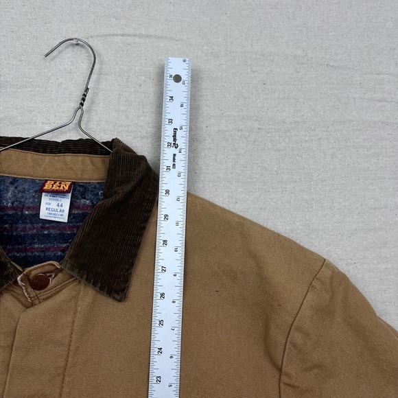Vintage 90s Big Ben Mens Tan Canvas Chore Coat Blanket Lined Work Jacket 44 - Picture 9 of 9